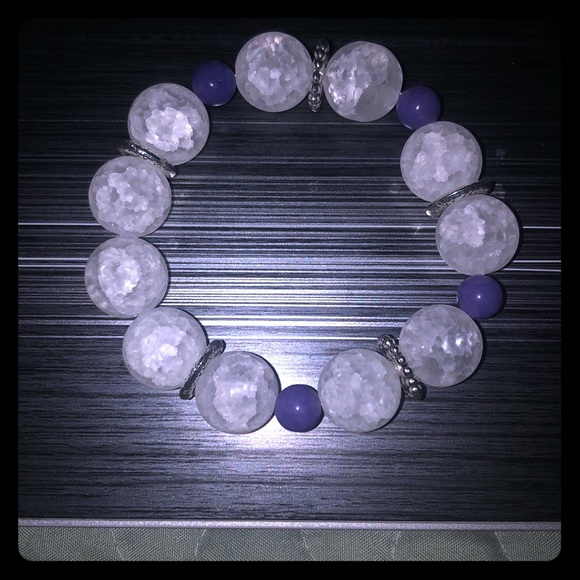 🌷Quartz and Agate Stretch Bracelet - Picture 1 of 2